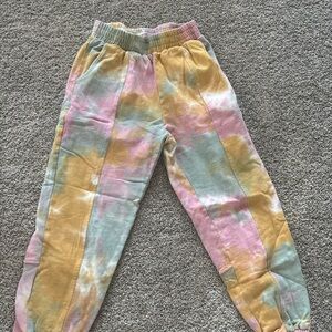 Kids Pastel Tie-Dye Joggers - Pink, Yellow & Blue
